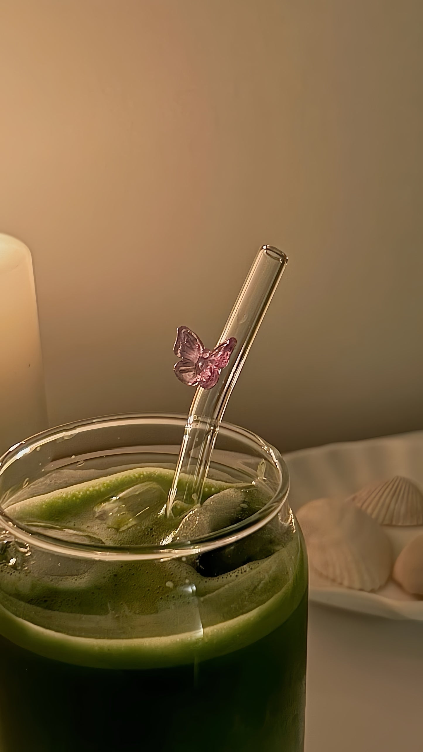 Glass Straws with Charms
