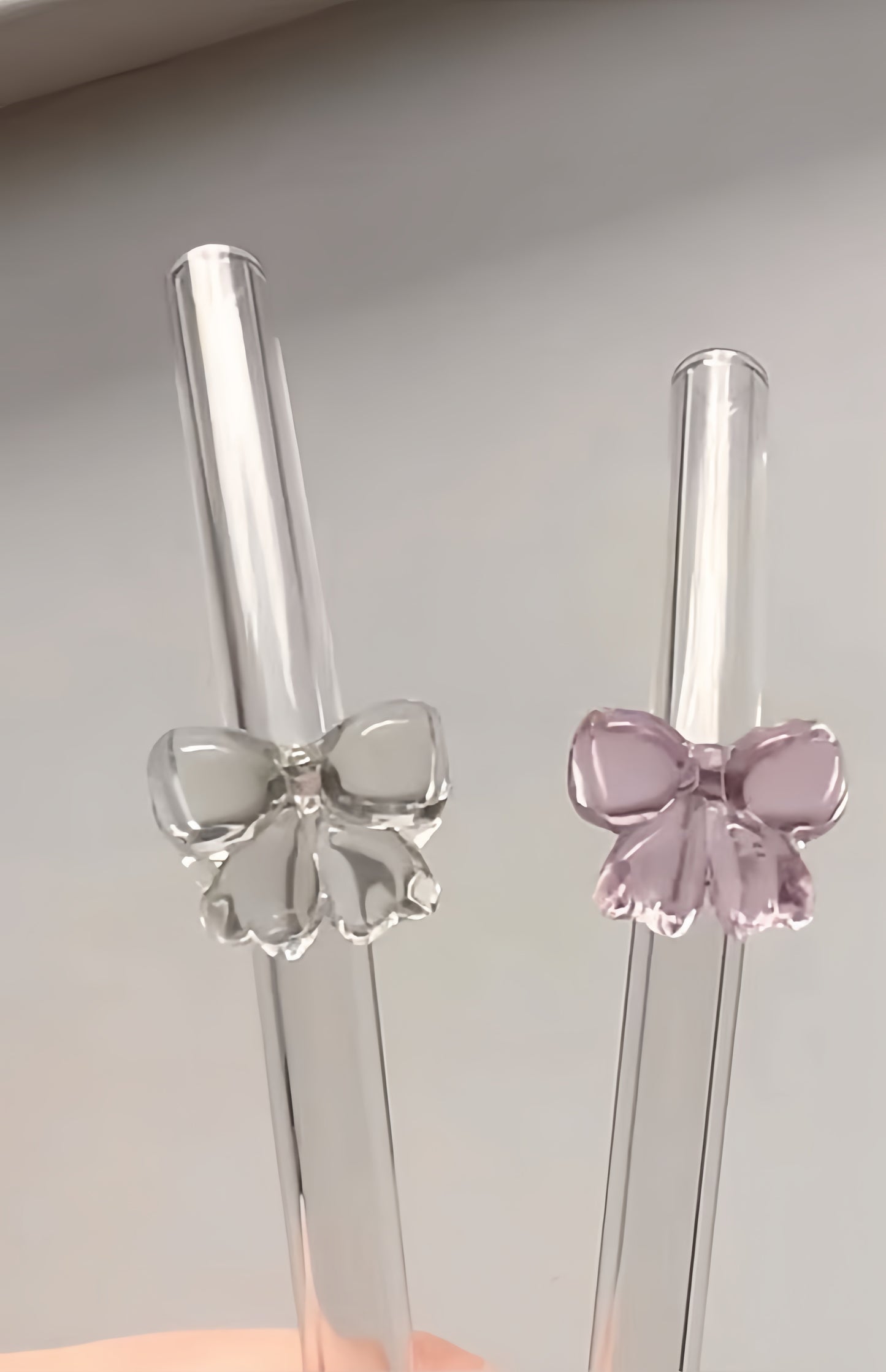 Glass Straws with Charms