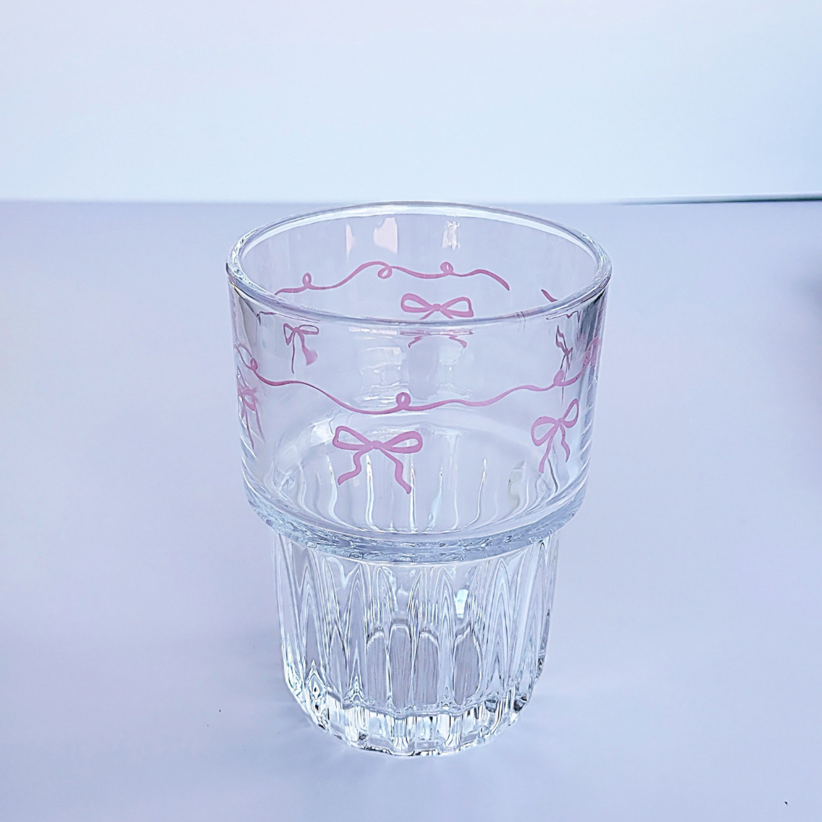 Bowknot Pink Glass Cup