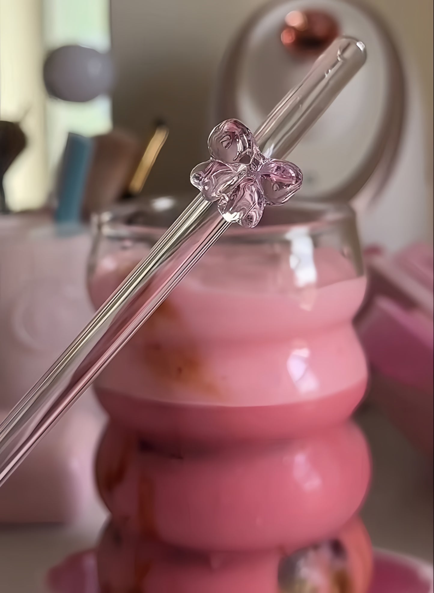 Glass Straws with Charms