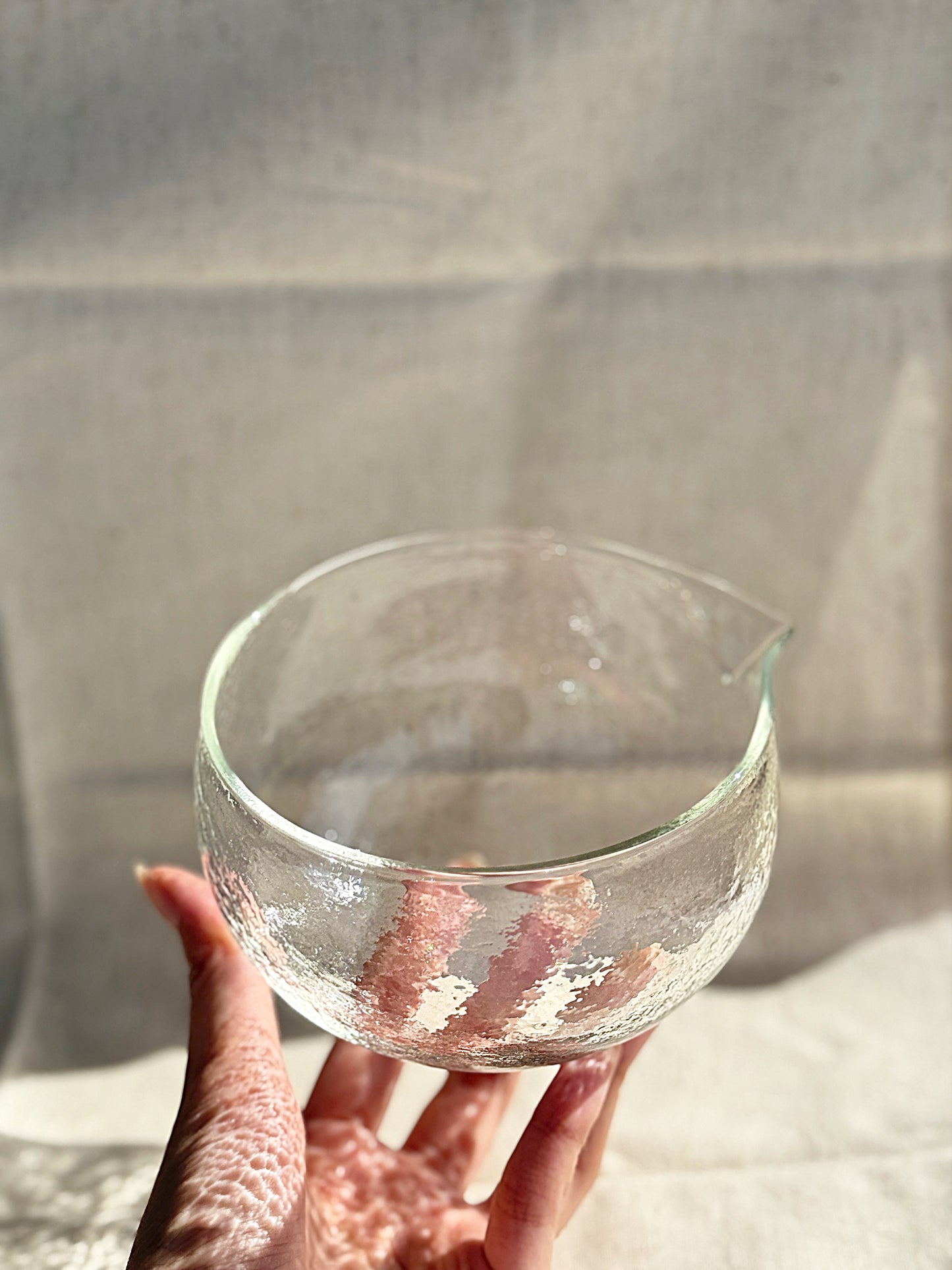 Glass Matcha Bowl with Pouring Spout