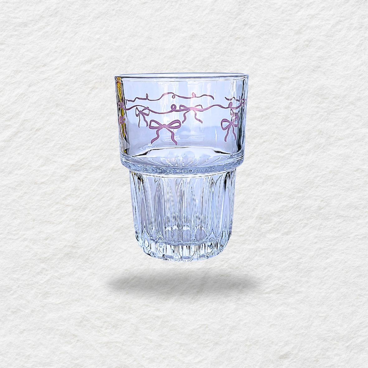 Bowknot Pink Glass Cup